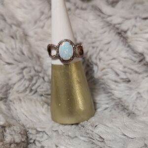 Elegant Opal and Silver Women's Ring